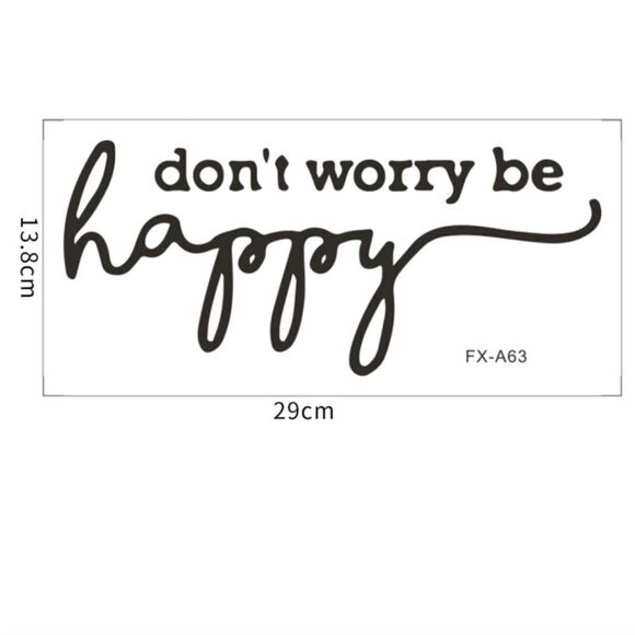 “Don’t Worry, Be Happy” Removable Wall Decal Sticker - Picture 2 of 5